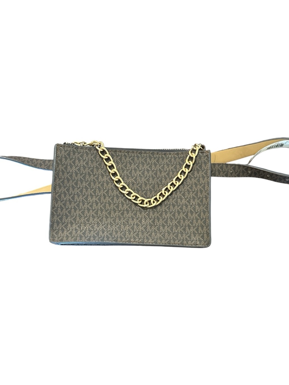 Michael Kors Brown Logo Chain Strap Belt Bag